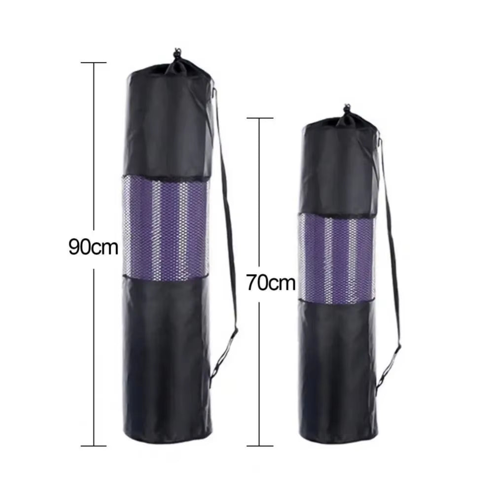 Black Yoga Mat Bag Portable Breathable Sports Bag with Adjustable Shoulder Straps Carry Mesh Storage Bag Fits Most Yoga Mats