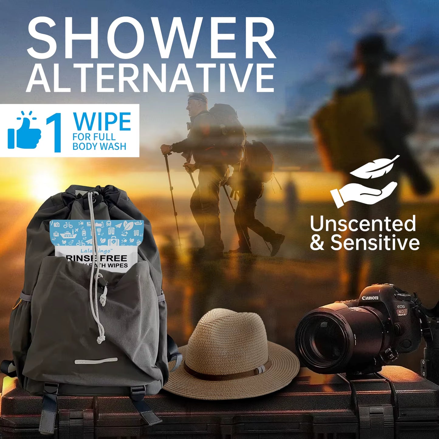 25Pcs Disposable Rinse Free Bathing Wipes Bathing Wipes for Adults Rinse Free Adult Body Wipes for Bathing Rinse Free