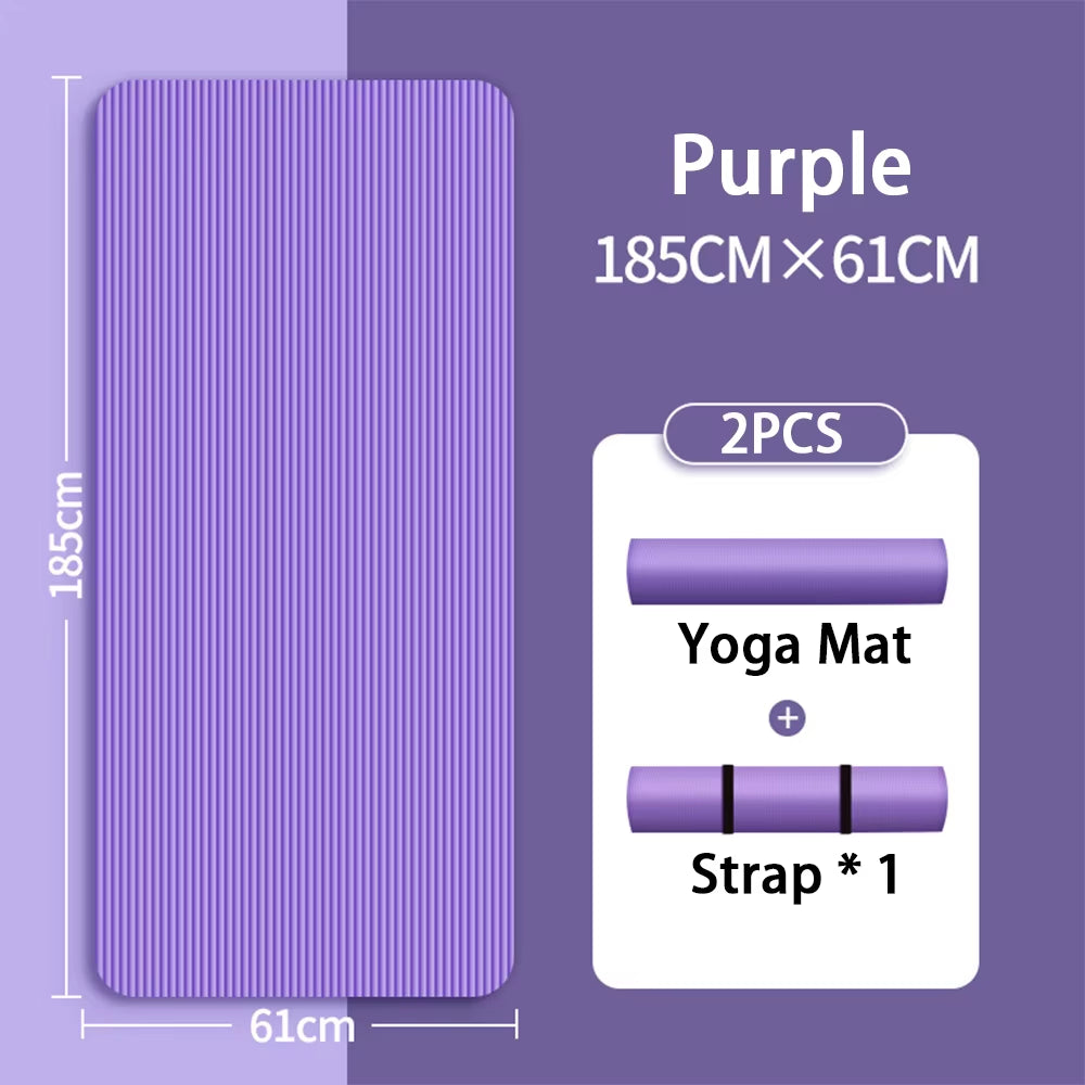 8Mm NBR Yoga Mat anti Slip Thickened Style for Beginners, Home Yoga Mat for Sports, Dance, Fitness Floor Mat Equipment
