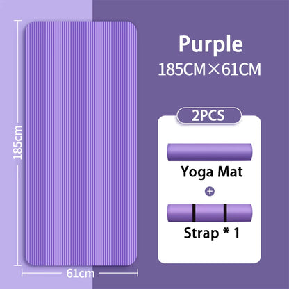 8Mm NBR Yoga Mat anti Slip Thickened Style for Beginners, Home Yoga Mat for Sports, Dance, Fitness Floor Mat Equipment