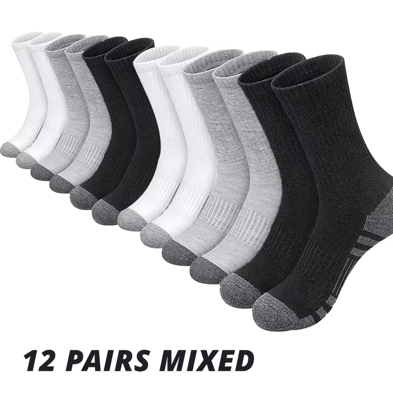 6/12 Pairs Men'S Outdoor Gym Socks High Quality Comfortable Soft Ground-Gripping Football Large Size New Style