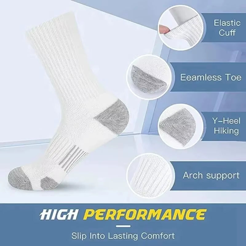 6/12 Pairs Men'S Outdoor Gym Socks High Quality Comfortable Soft Ground-Gripping Football Large Size New Style