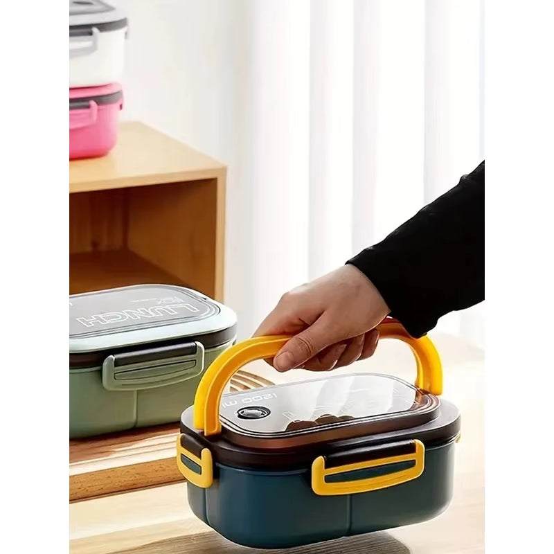 Thickened Plastic Lunch Box Compartment 2 Layer Lunch Box Commuter Lunch Box Microwaveable