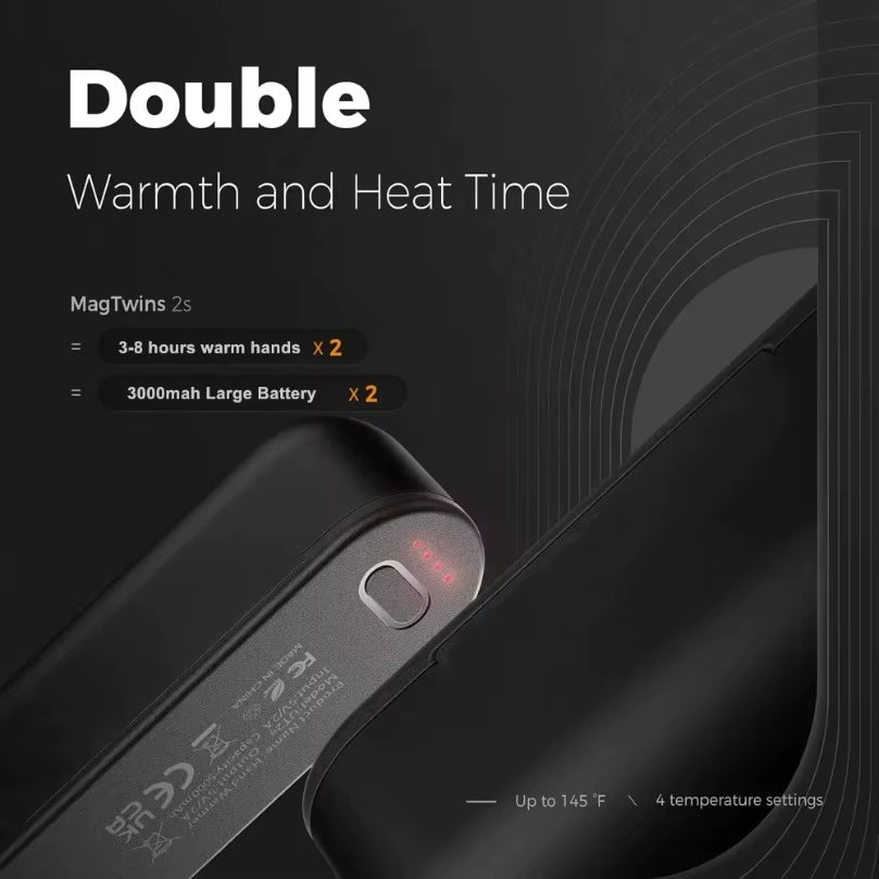 2 in 1 Rechargeable Portable Magnetic Hand Warmers Electric Handwarmers Ergonomic Compact Pocket Heater Tech Gifts Outdoors