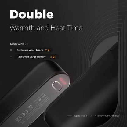 2 in 1 Rechargeable Portable Magnetic Hand Warmers Electric Handwarmers Ergonomic Compact Pocket Heater Tech Gifts Outdoors