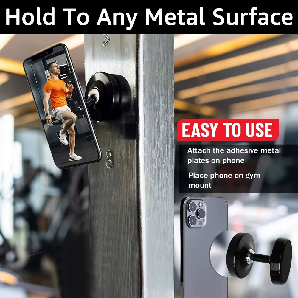 Dual Magnetic Phone Holder for Gym Kitchen Double Sided Strong Magnet Phone Holder Brackets for Iphone 12 13 14 Xiaomi Samsung