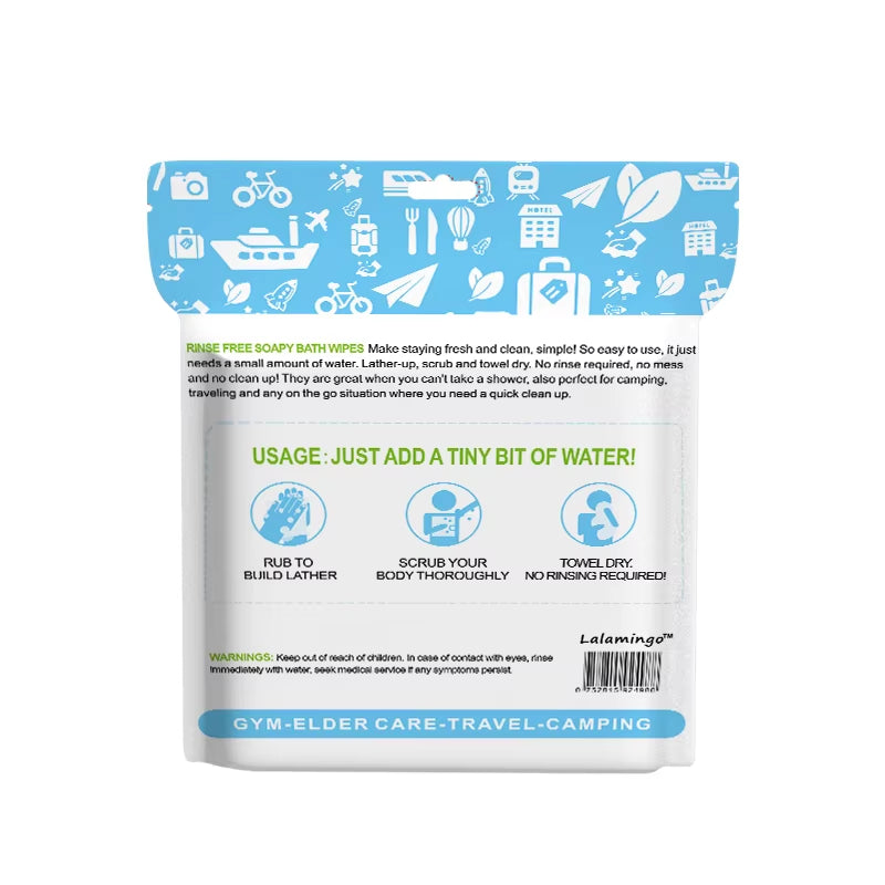 25Pcs Disposable Rinse Free Bathing Wipes Bathing Wipes for Adults Rinse Free Adult Body Wipes for Bathing Rinse Free