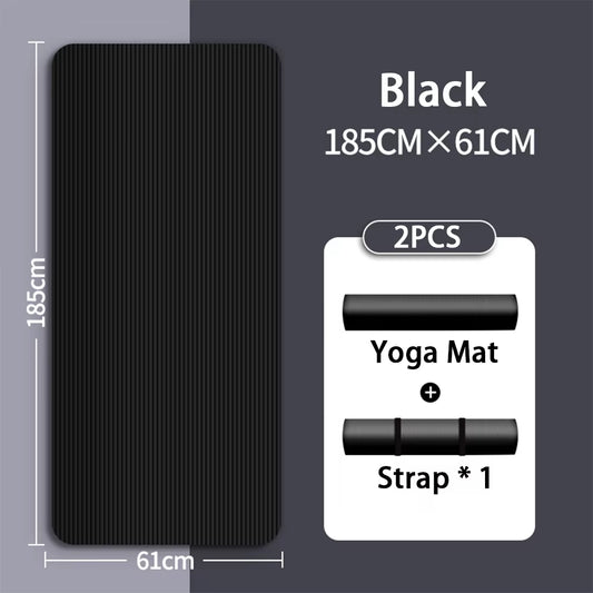 8Mm NBR Yoga Mat anti Slip Thickened Style for Beginners, Home Yoga Mat for Sports, Dance, Fitness Floor Mat Equipment