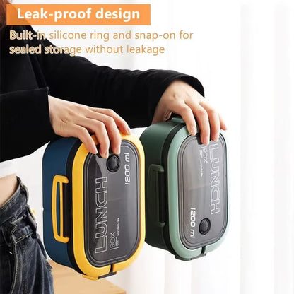 Thickened Plastic Lunch Box Compartment 2 Layer Lunch Box Commuter Lunch Box Microwaveable