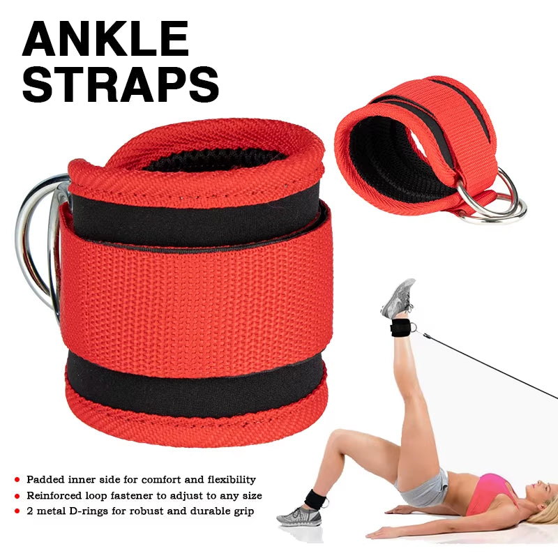 Cable Ankle Straps for Cable Machines Leg Exercises Double D-Ring Ankle Cuffs for Gym Workouts Glutes Legs Strength