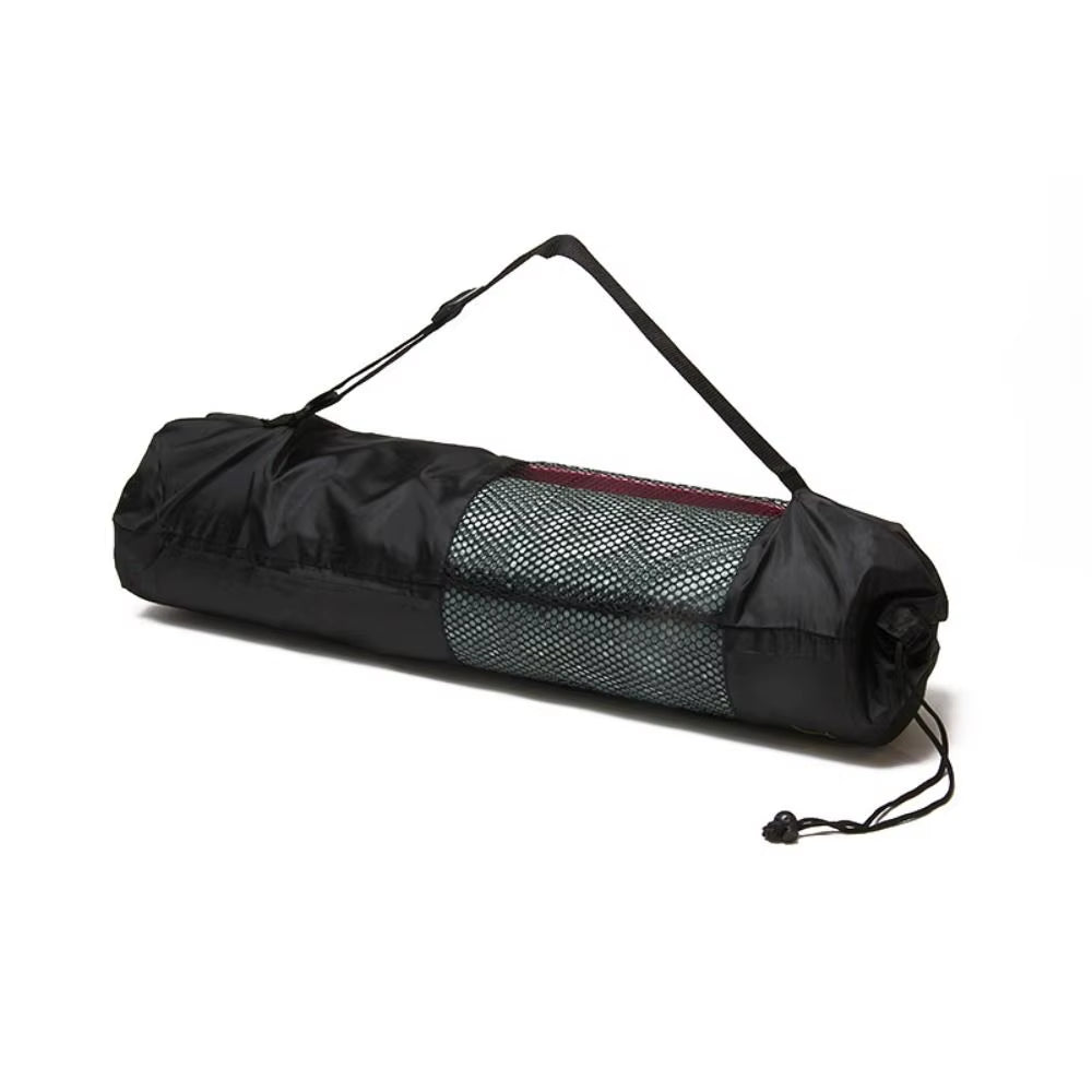 Black Yoga Mat Bag Portable Breathable Sports Bag with Adjustable Shoulder Straps Carry Mesh Storage Bag Fits Most Yoga Mats