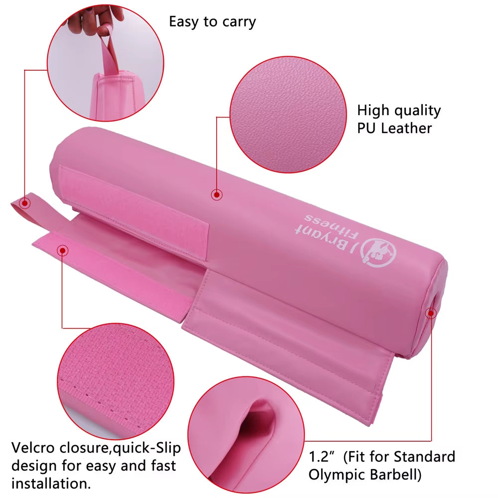 Gym Thick Foam Hip Thrusts Pad PU Leather Cover Bodybuilding Crossfit Weightlifting Squat Biceps Workout Anti-Slip Barbell Pad