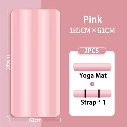 8Mm NBR Yoga Mat anti Slip Thickened Style for Beginners, Home Yoga Mat for Sports, Dance, Fitness Floor Mat Equipment